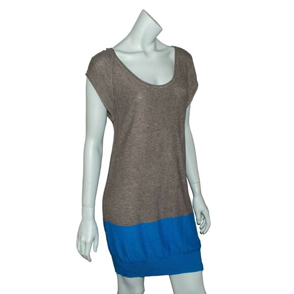 T Alexander Wang Women's Scoop Neck Sweater Dress Gray Blue Knit Small - Picture 4 of 7